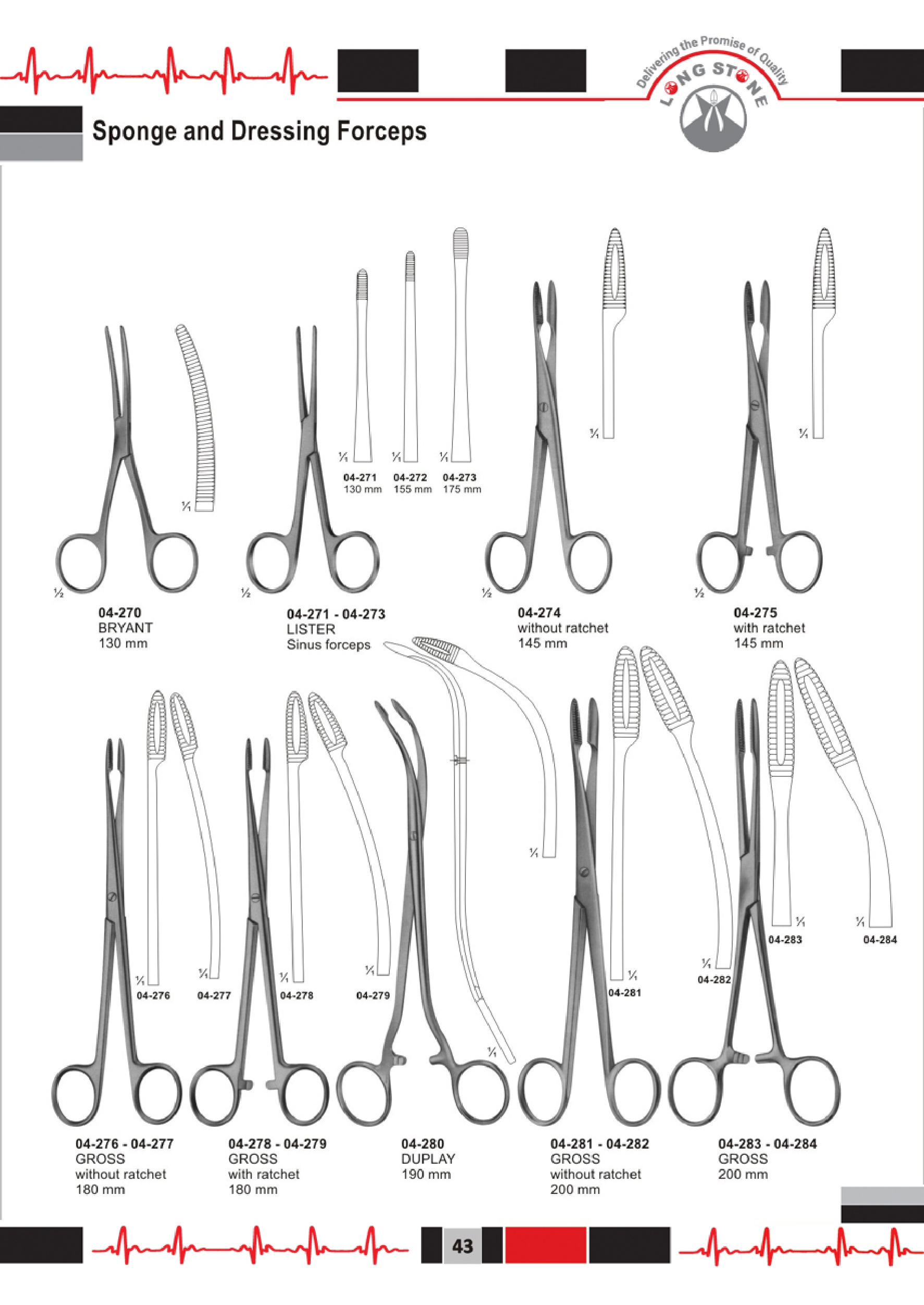 Sponge, Dressing and Tissue Grasping Forceps Towel Clamps